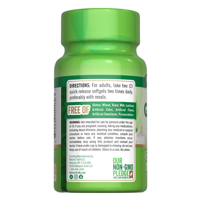 Nature's Truth Suplemento de Ajo 2400 mg, 120 cápsulas