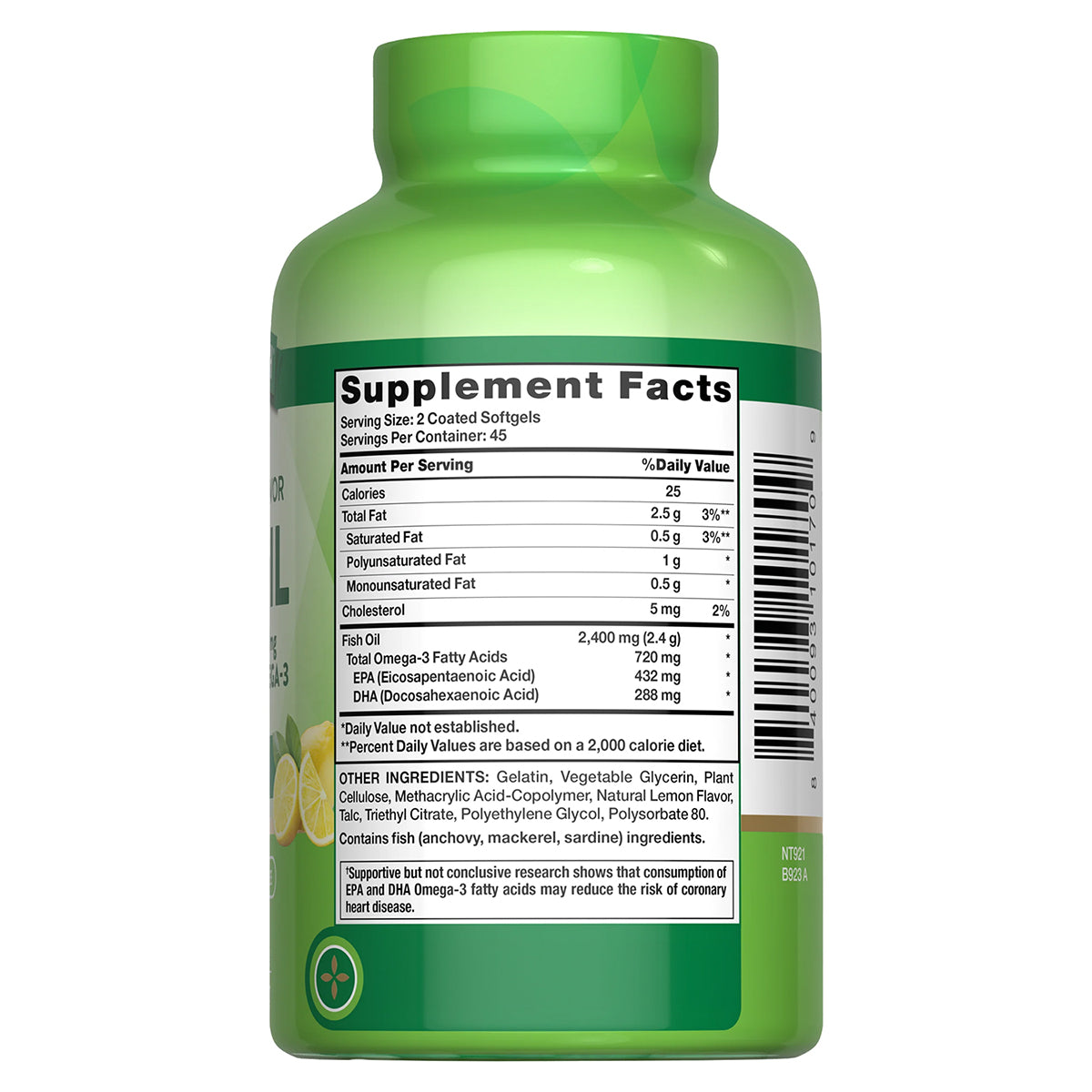 Nature´s Truth Aceite de pescado Omega 3 2000 mg, Sabor a limón, 90 cápsulas