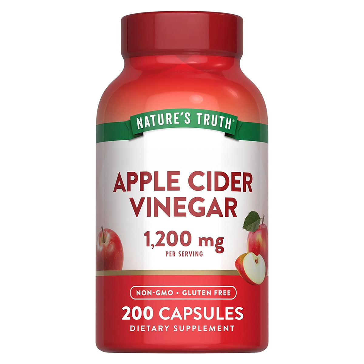 Nature´s Truth Suplemento Vinagre de sidra de manzana 1200 mg, 200 cápsulas