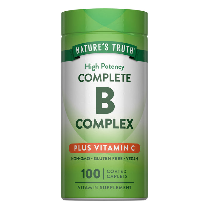 Nature's Truth Complejo de vitamina B con vitamina C, 100 comprimidos