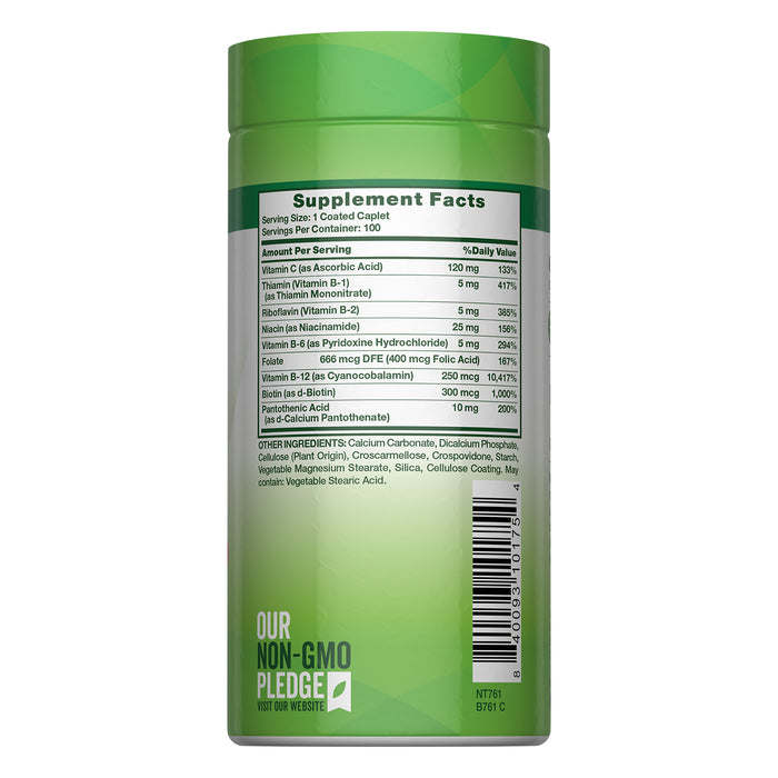 Nature's Truth Complejo de vitamina B con vitamina C, 100 comprimidos