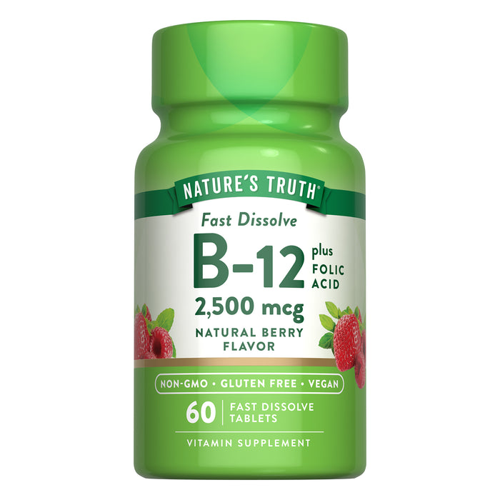 Nature's Truth Vitamina B-12 con ácido fólico, 60 tabletas