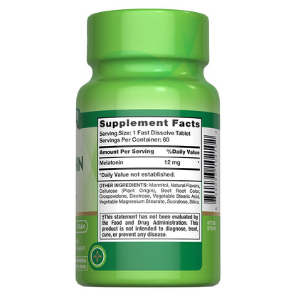 Nature´s Truth Suplemento de Melatonina 12 mg, 60 tabletas
