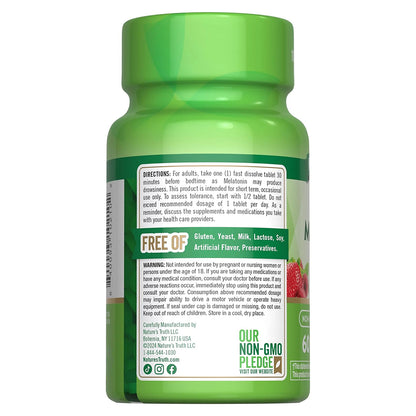 Nature´s Truth Suplemento de Melatonina 12 mg, 60 tabletas