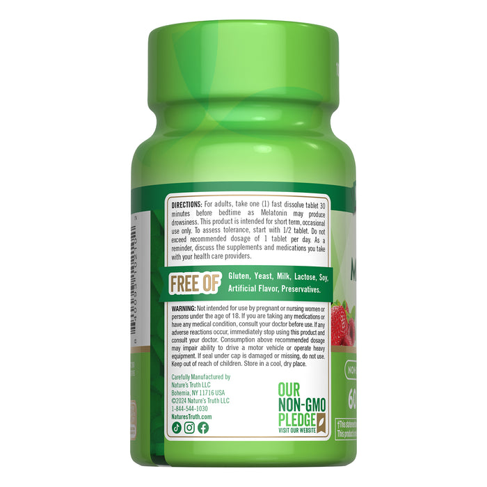 Nature's Truth Suplemento de Melatonina 12 mg, 60 tabletas