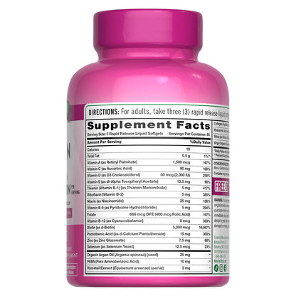 Nature's Truth Suplemento para Cabello, piel y uñas con biotina 5000 mcg, 165 cápsulas