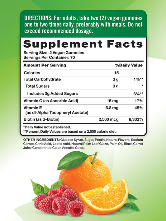 Nature´s Truth Biorina para Cabello, piel y uñas con 2500 mcg, 80 gomitas