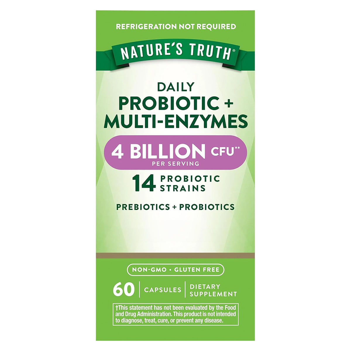 Nature's Truth Probióticos con multienzimas y prebióticos, 60 cápsulas