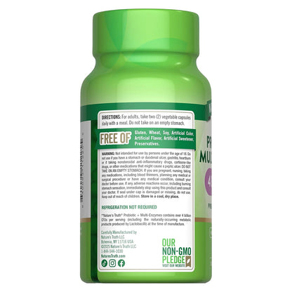 Nature's Truth Probióticos con multienzimas y prebióticos, 60 cápsulas