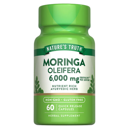 Nature's Truth Suplemento de Moringa Oleífera 6000 mg, 60 cápsulas