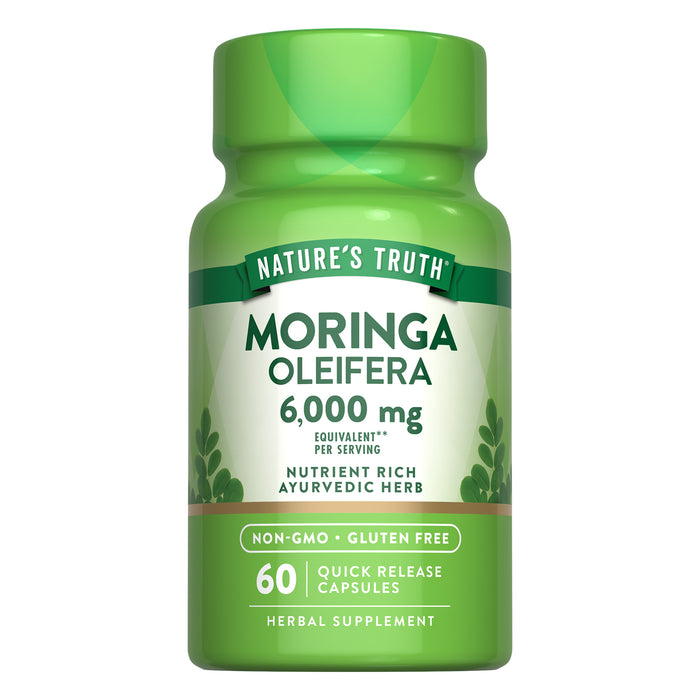 Nature's Truth Suplemento de Moringa Oleífera 6000 mg, 60 cápsulas