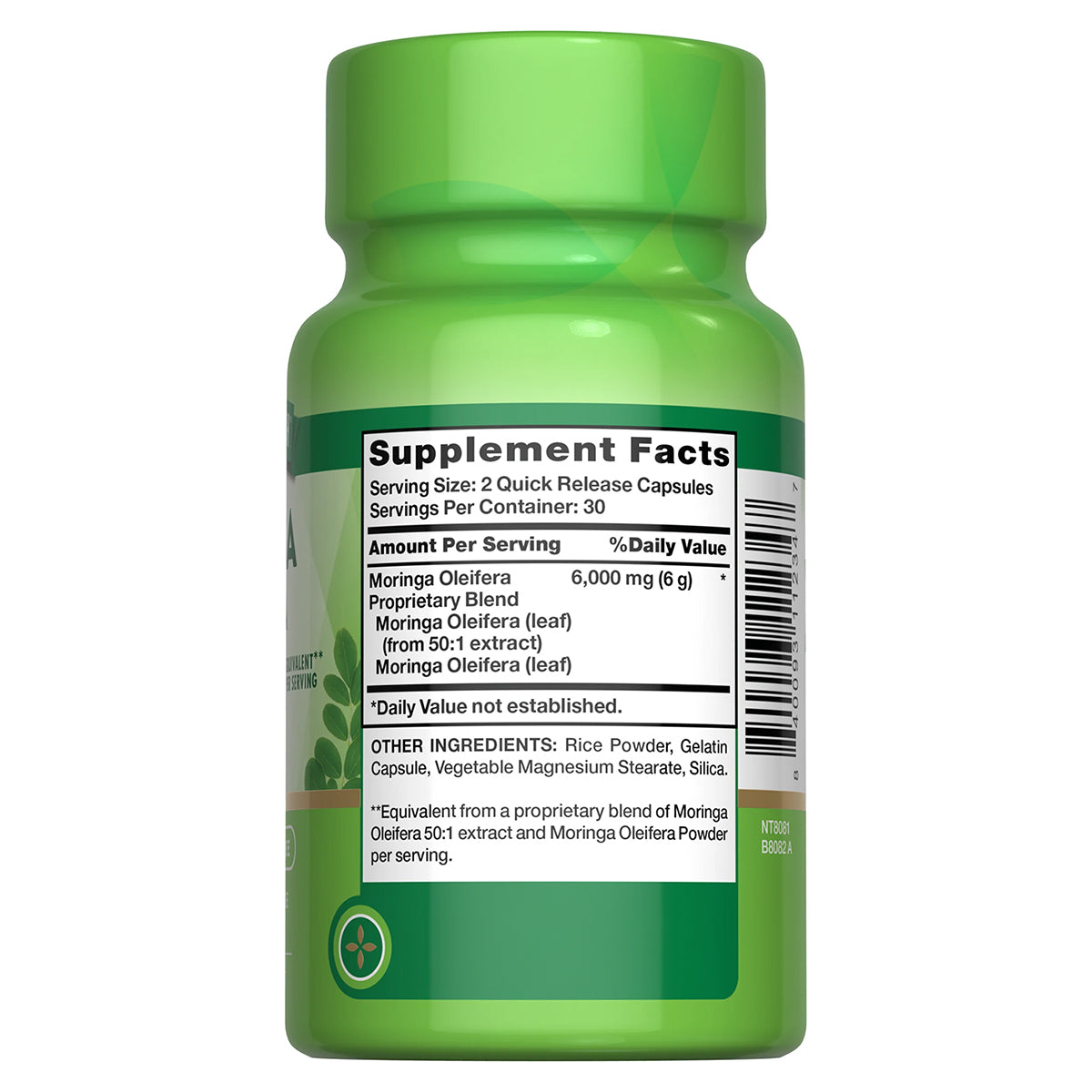 Nature's Truth Suplemento de Moringa Oleífera 6000 mg, 60 cápsulas