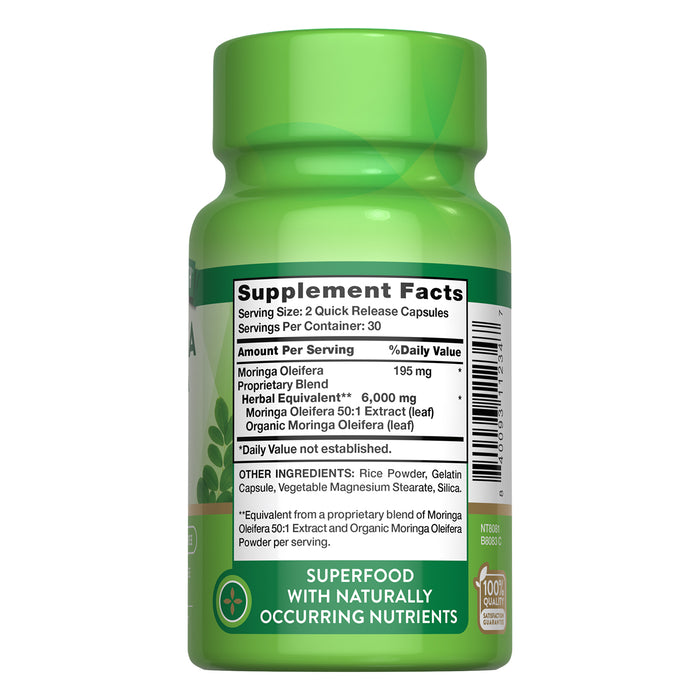 Nature's Truth Suplemento de Moringa Oleífera 6000 mg, 60 cápsulas