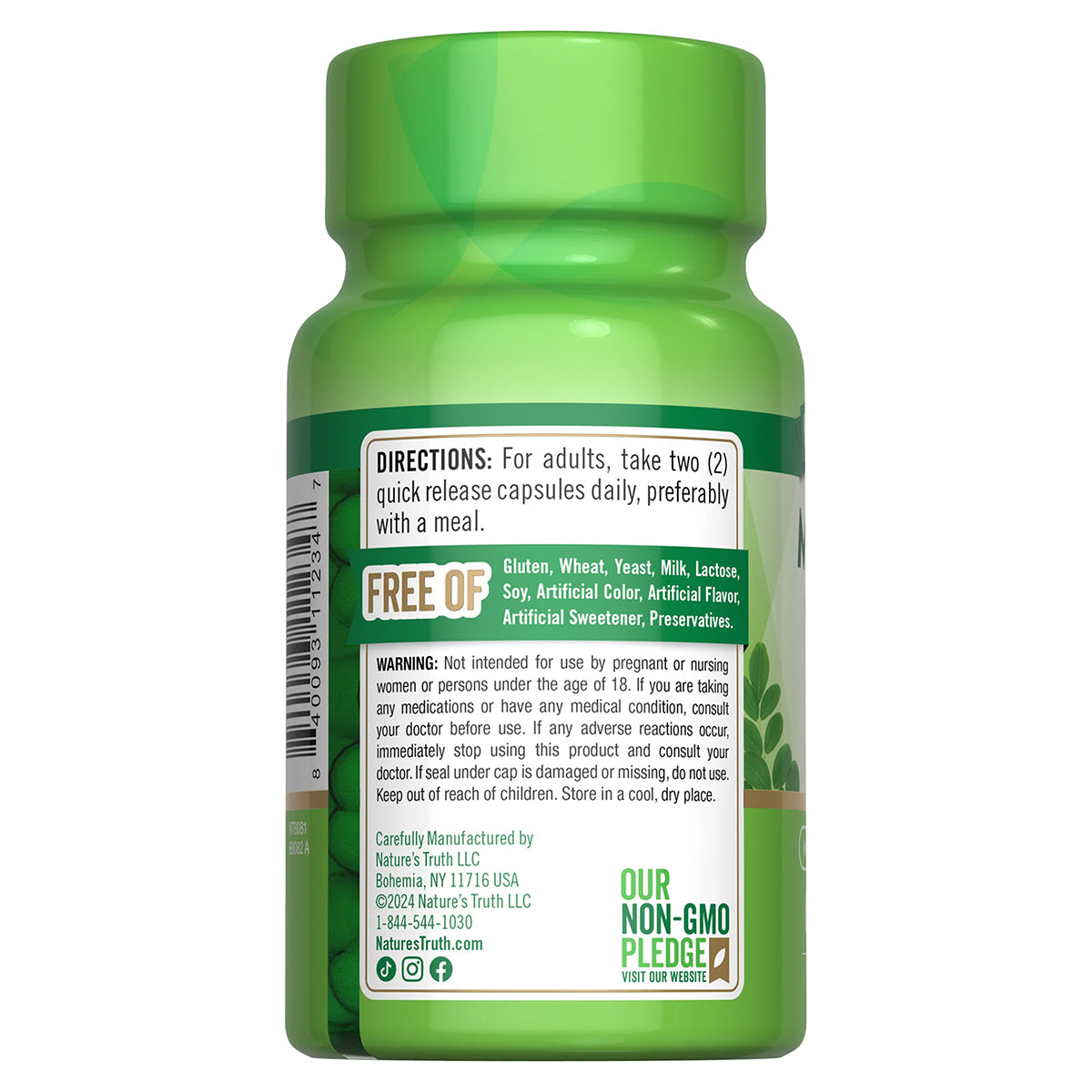 Nature's Truth Suplemento de Moringa Oleífera 6000 mg, 60 cápsulas