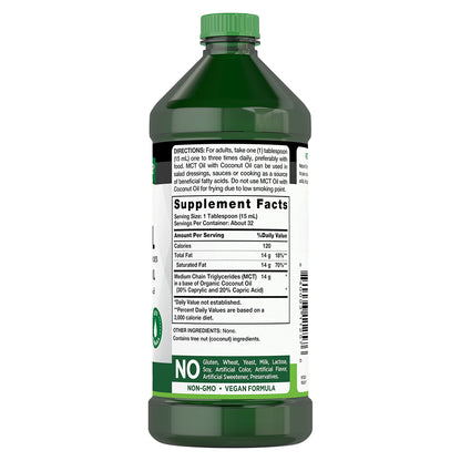 Nature's Truth Suplemento de Aceite MCT (triglicéridos de cadena media), 16 oz