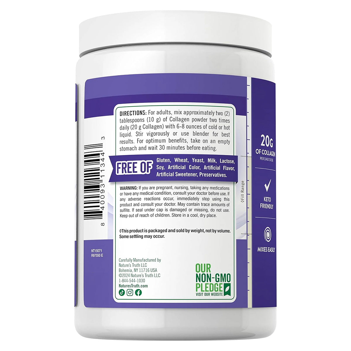 Nature's Truth Suplemento Complejo de colágeno en polvo, 9oz