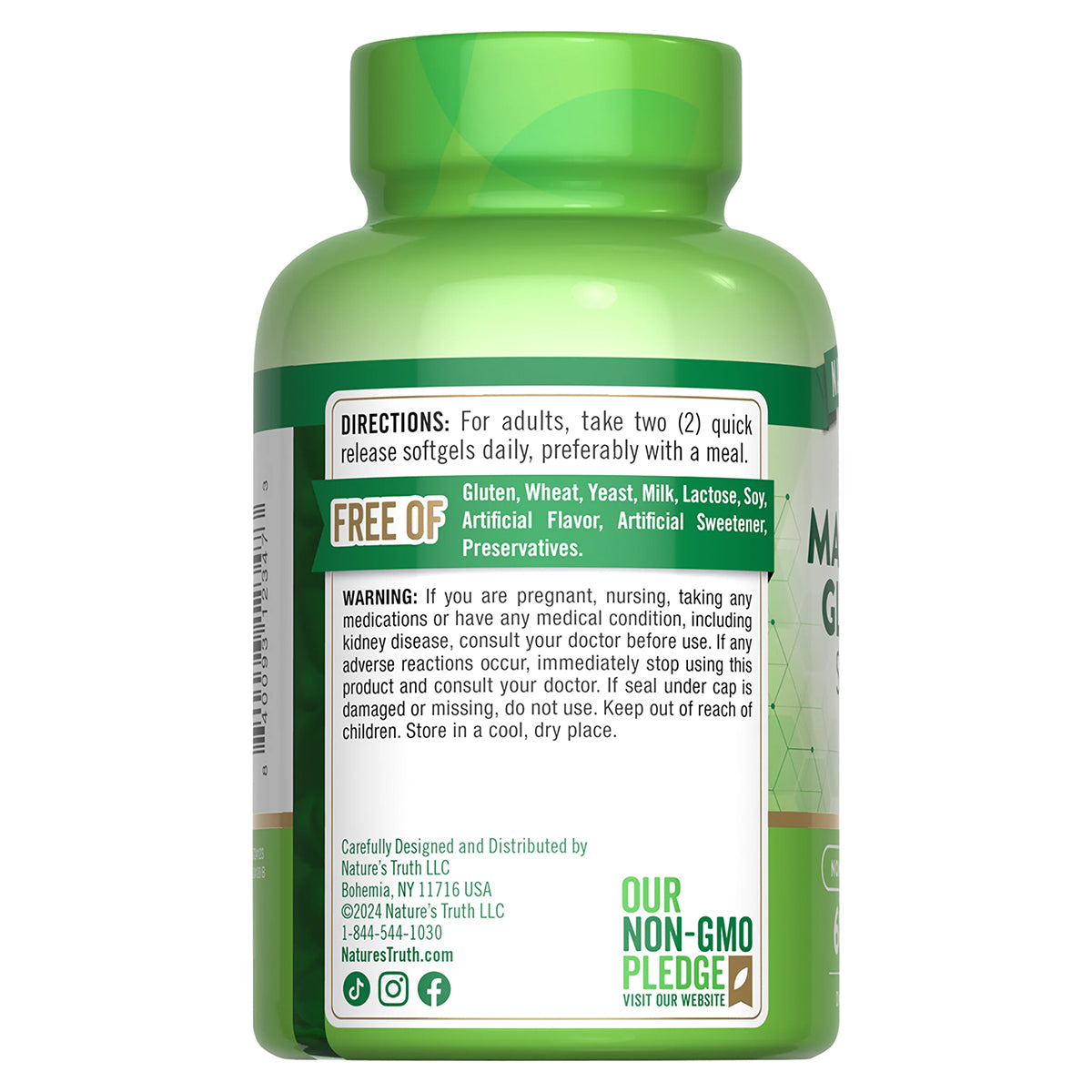 Nature´s Truth Glicinato de magnesio 250 mg, 60 cápsulas