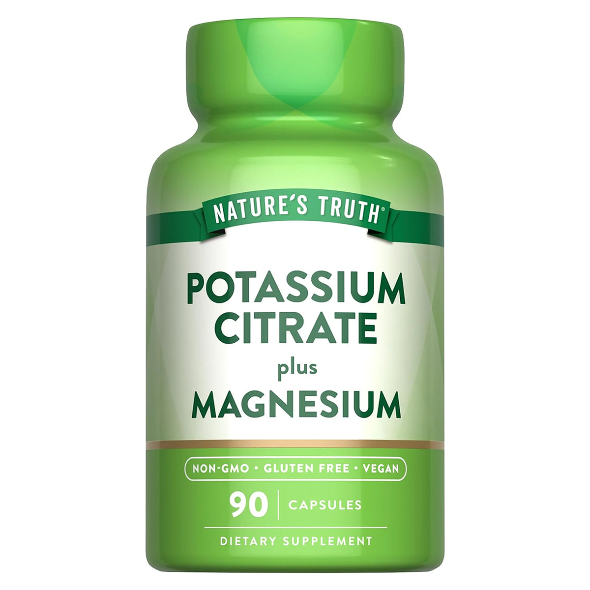 Nature's Truth Suplemento Citrato de potasio más magnesio, 90 cápsulas