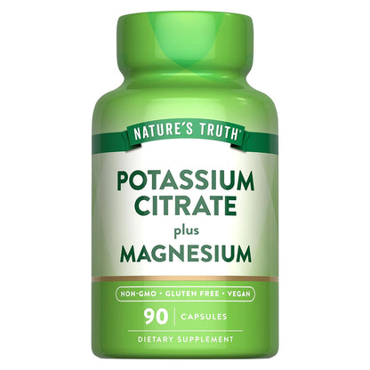 Nature's Truth Suplemento Citrato de potasio más magnesio, 90 cápsulas