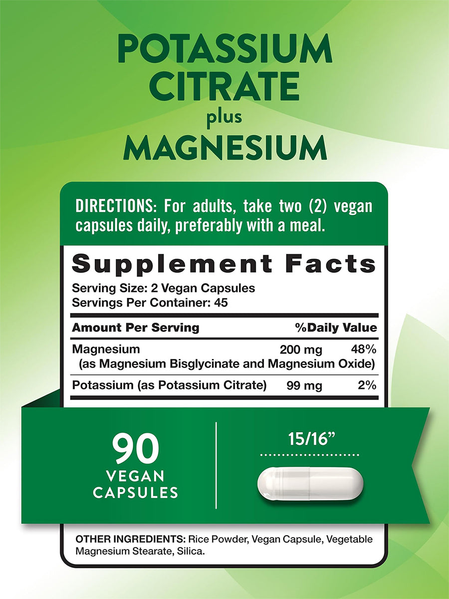 Nature's Truth Suplemento Citrato de potasio más magnesio, 90 cápsulas