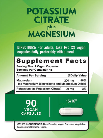 Nature's Truth Suplemento Citrato de potasio más magnesio, 90 cápsulas
