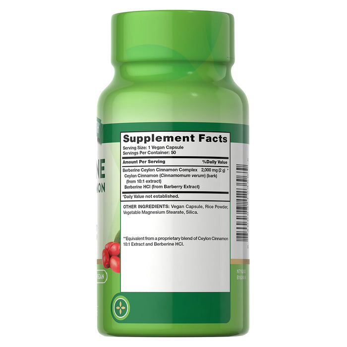 Nature's Truth Complejo de berberina con canela de Ceilán, 50 cápsulas