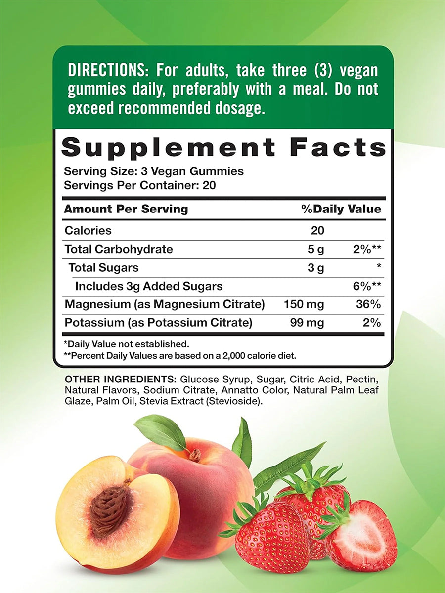 Nature's Truth Suplemento Citrato de potasio + magnesio, 60 gomitas