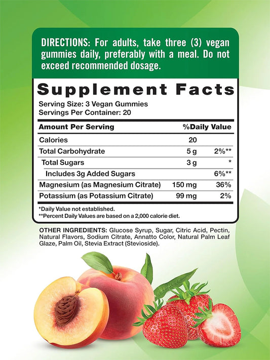 Nature's Truth Suplemento Citrato de potasio + magnesio, 60 gomitas