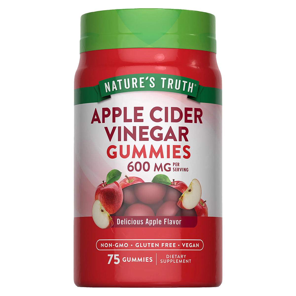 Nature's Truth Suplemento Vinagre de sidra de manzana, 75 gomitas