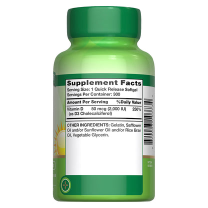 Nature´s Truth Vitamina D3 2000 UI (50 mcg), 300 cápsula