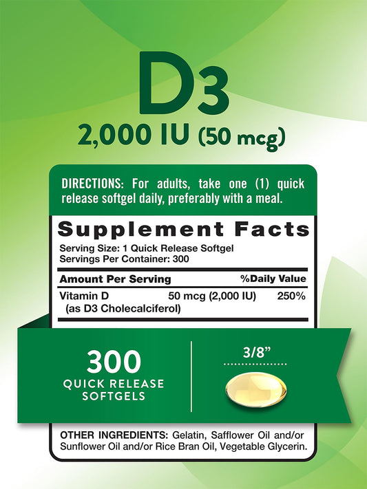 Nature´s Truth Vitamina D3 2000 UI (50 mcg), 300 cápsula