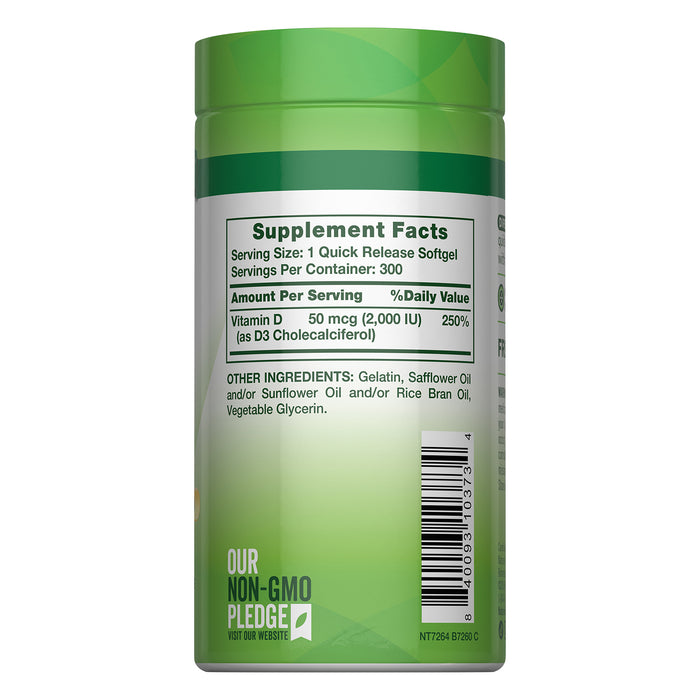 Nature's Truth Vitamina D3 2000 UI (50 mcg), 300 cápsula