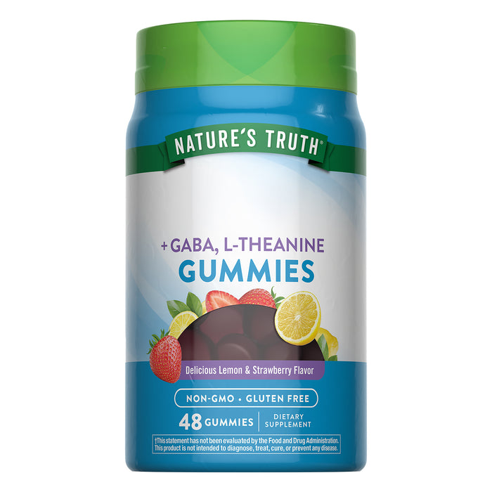 Nature's Truth Suplemento de Gaba y L-teanina, 48 gomitas sabor fresa - limón