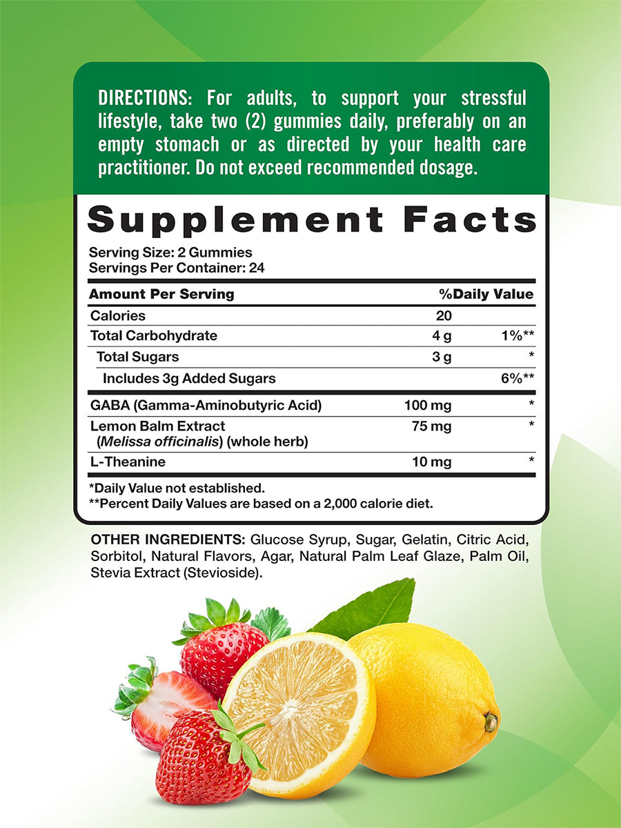 Nature's Truth Suplemento de Gaba y L-teanina, 48 gomitas