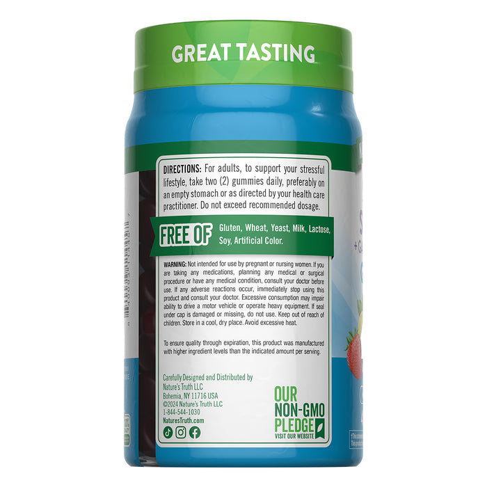Nature's Truth Suplemento de Gaba y L-teanina, 48 gomitas sabor fresa - limón