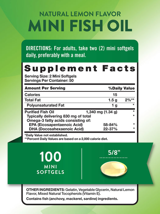 Nature's Truth Omega 3 - 1,340 mg, 100 cápsulas sabor limón