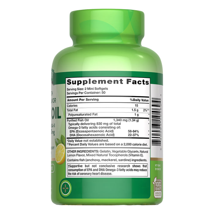 Nature's Truth Omega 3 - 1,340 mg, 100 cápsulas sabor limón