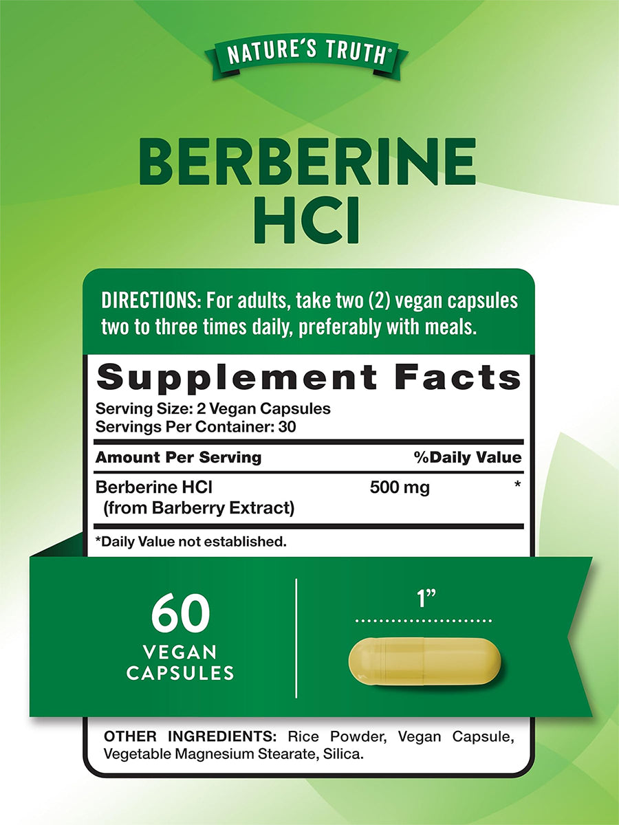 Nature´s Truth Berberina 500 mg, 60 cápsulas