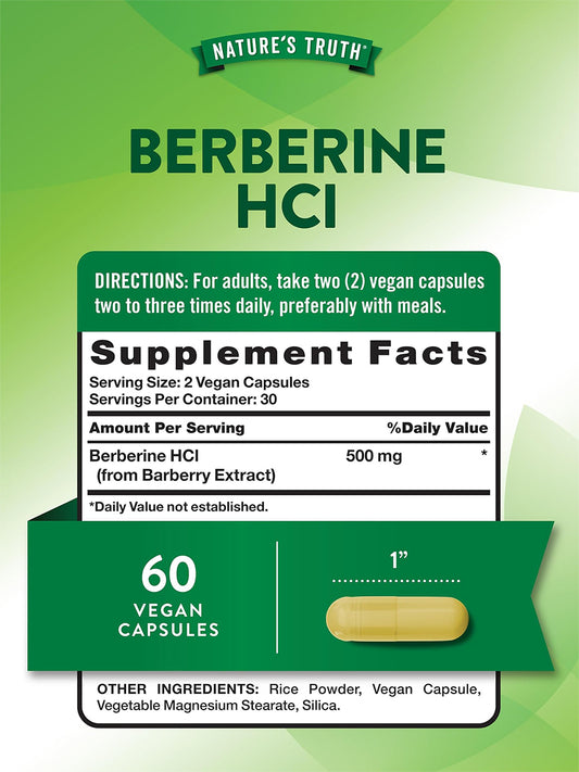 Nature´s Truth Berberina 500 mg, 60 cápsulas