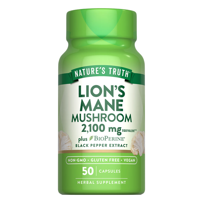 Nature's Truth Hongo melena de león 2100 mg, 50 cápsulas