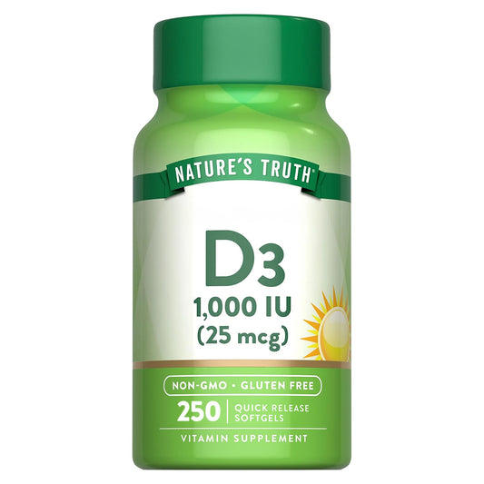 Nature's Truth Vitamina D3 1000 UI (25 mcg),250 cápsulas