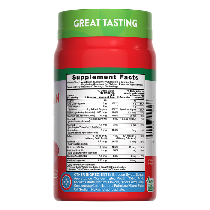 Nature's Truth Multivitamínico para niños con probióticos, 60 gomitas sabor ponche de berry