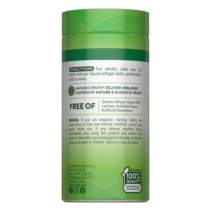 Nature's Truth Suplemento Zinc 50 mg con vitamina C, 120 cápsulas
