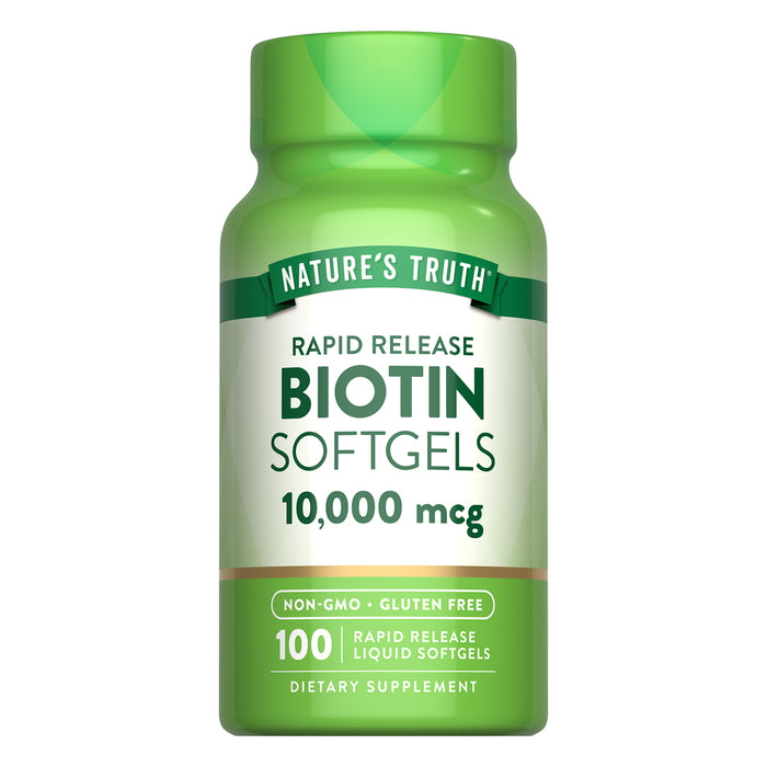 Nature's Truth Suplemento de Biotina 10.000 mcg, 100 cápsulas