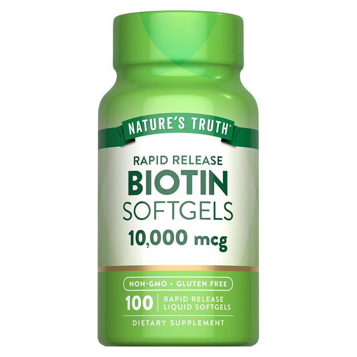 Nature's Truth Suplemento de Biotina 10.000 mcg, 100 cápsulas