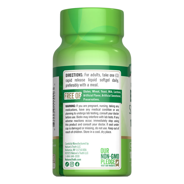 Nature's Truth Suplemento de Biotina 10.000 mcg, 100 cápsulas