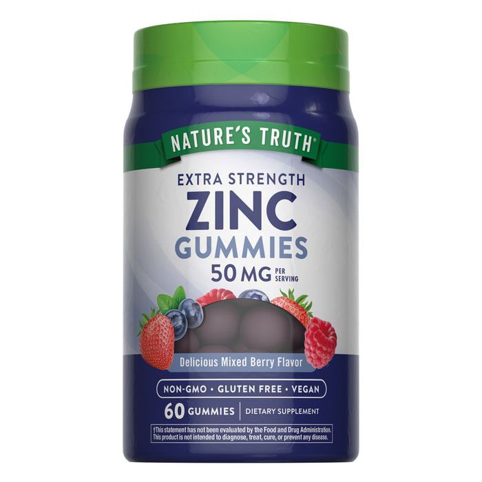 Nature's Truth Suplemento Alimenticio de Zinc, 60 gomitas sabor berries