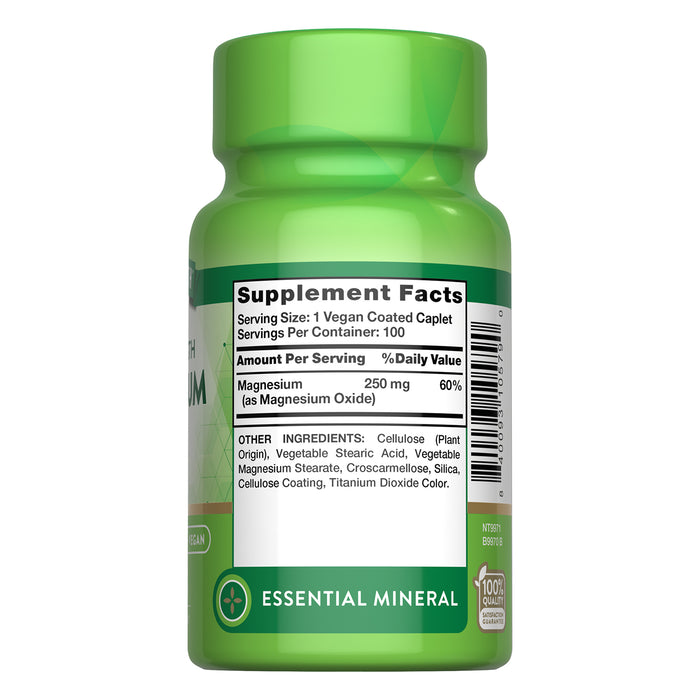 Nature's Truth Suplemento de Magnesio 250 mg, 100 tabletas