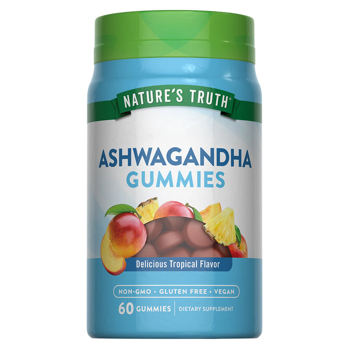 Nature's Truth Suplemento Ashwagandha 60 gomitas, 500 mg por gomita sabor tropical
