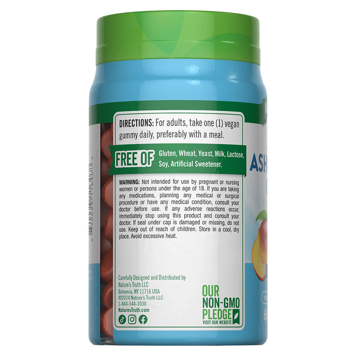 Nature's Truth Suplemento Ashwagandha 60 gomitas, 500 mg por gomita sabor tropical